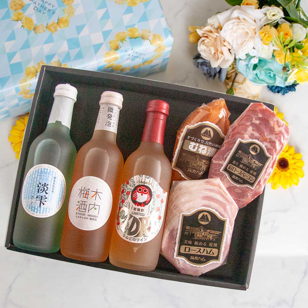 しゅわしゅわギフトセット ほしぞら 木内酒造 筑波ハム しゅわしゅわギフトセット ハム 日本酒 詰め合わせ